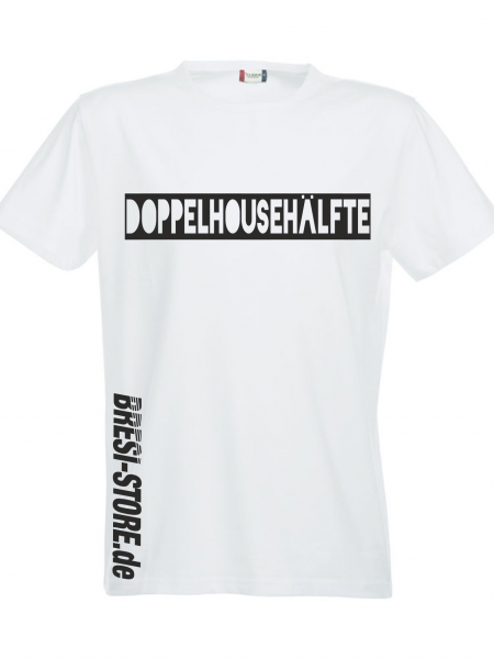 "DoppelhousehÃ¤lfte" Premium T-Shirt weiß